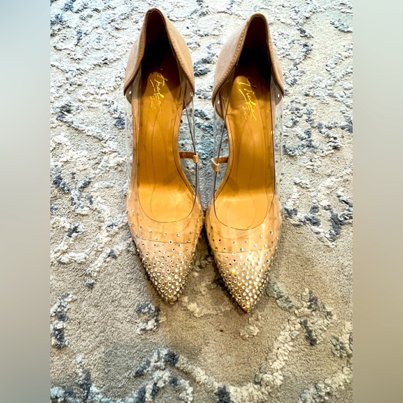 thalia sodi shoes for women size 8 cream clear with bling - Picture 4 of 6